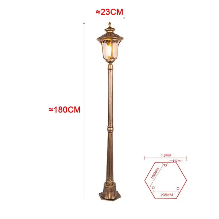 (≈ 1.8M) Outdoor Lawn Lamp European Waterproof Garden Lawn Lamp Outdoor Led  Single Aisle High Pole Street Lamp