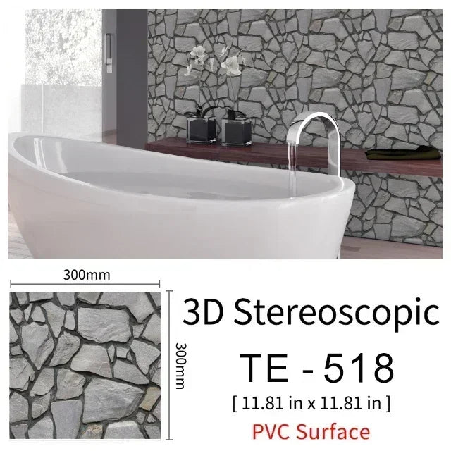10/20PCS Imitation Brick Tile cobblestone Wall Stickers Water and Oil Proof for Kitchen Restaurant Tea room Relaxation area etc.