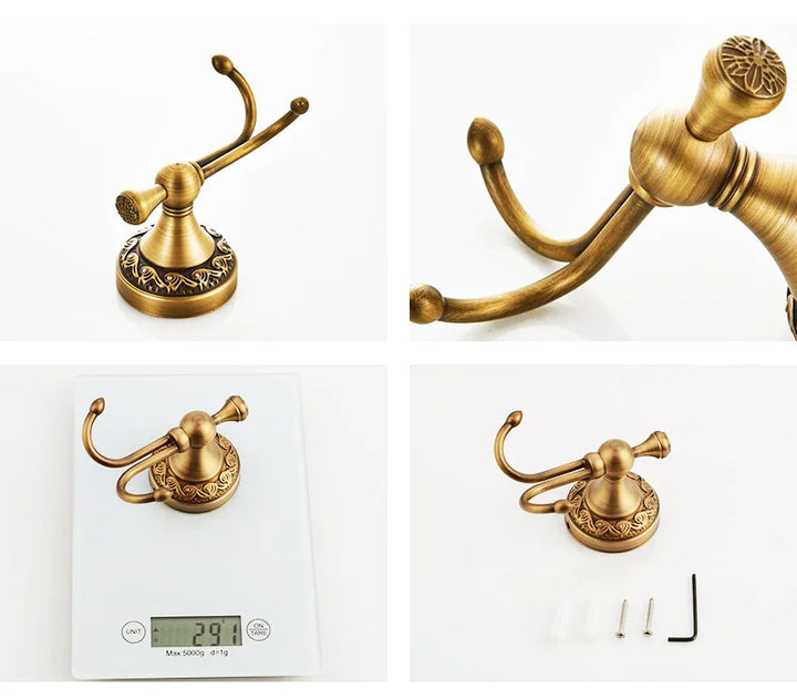 ELLEN Antique Bronze Bathroom Hardware Set Adjust Towel Rack Towel Holder Toilet Paper Holder Robe Hook EL2001A