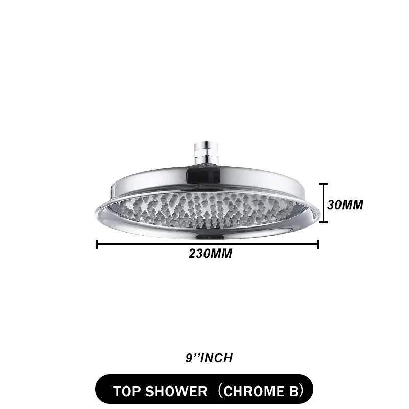 Brass Golden Rainfall Shower Head Rose Gold Handheld Shower Bathroom