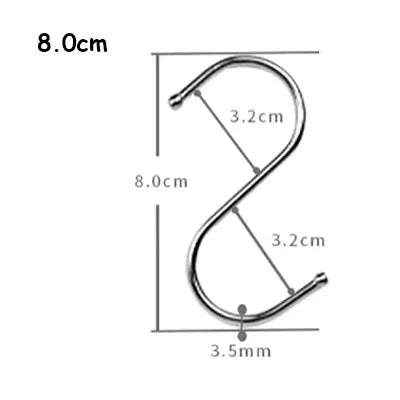 5/10Pcs Stainless Steel S-Shape Hook Multi-function Railing Hanger Clasp Holder Bedroom Kitchen Bathroom Hanging Storage Tools