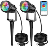 1PC 15W Bluetooth LED Landscape Light RGB Outdoor Garden Spotlights IP65 Waterproof Lawn Light Spotlights For Pathway Patio Yard