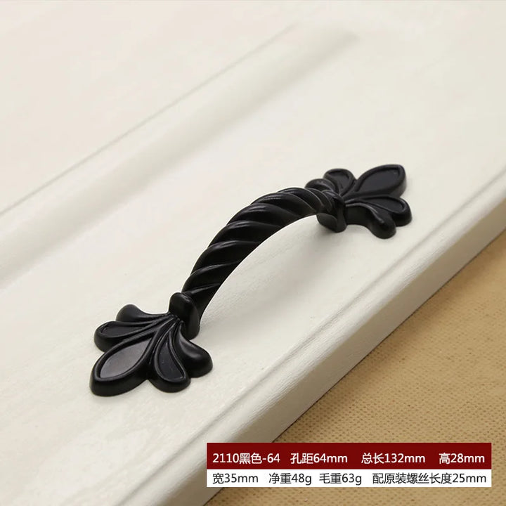 American Style Piano Black Hardware Cabinet Knob Handle European Style Garden Cabinet handle  Cabinet Knob Door Pull