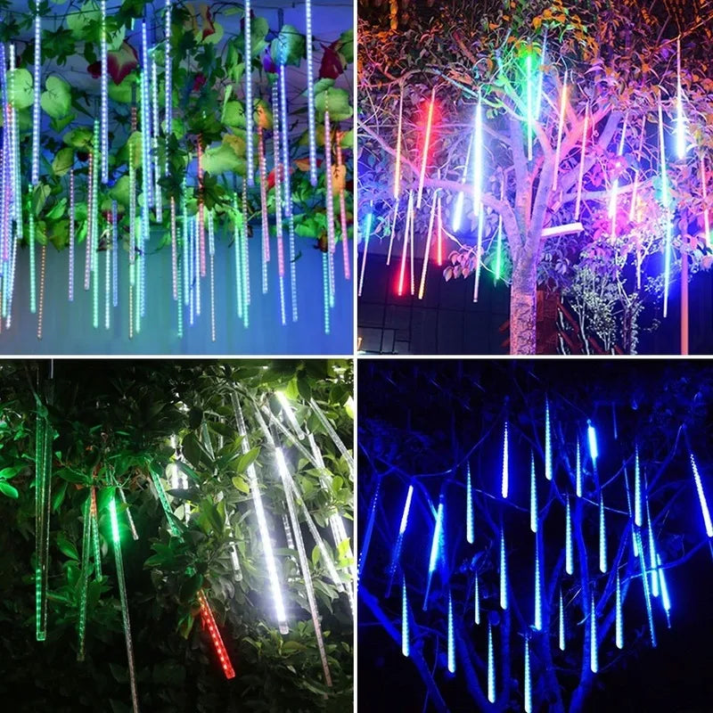 LED Meteor Shower Rain Lights Waterproof Falling Raindrop Fairy String Light 30/50CM