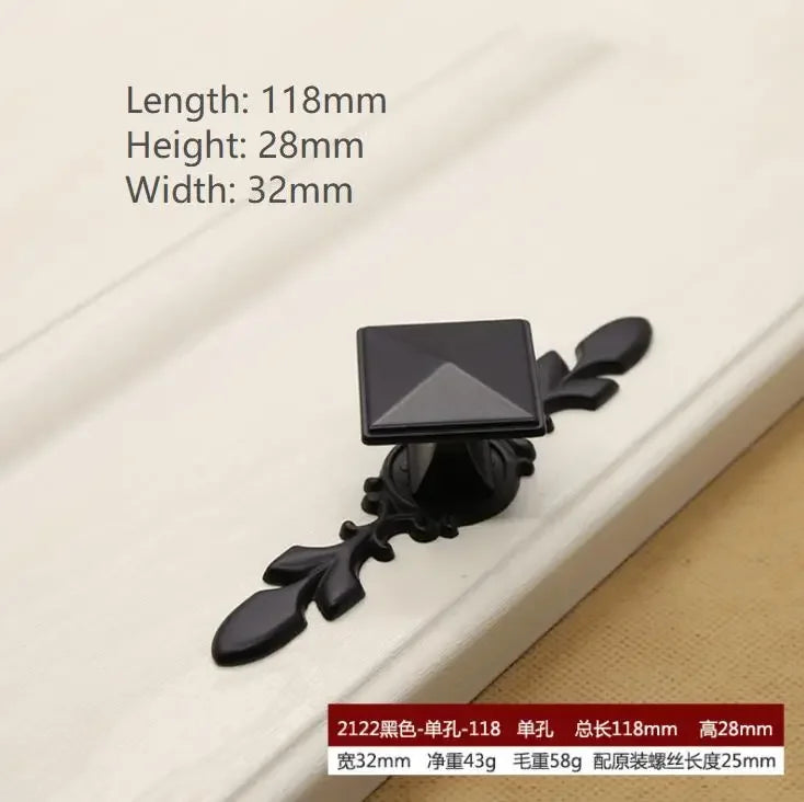 American Style Piano Black Hardware Cabinet Knob Handle European Style Garden Cabinet handle  Cabinet Knob Door Pull