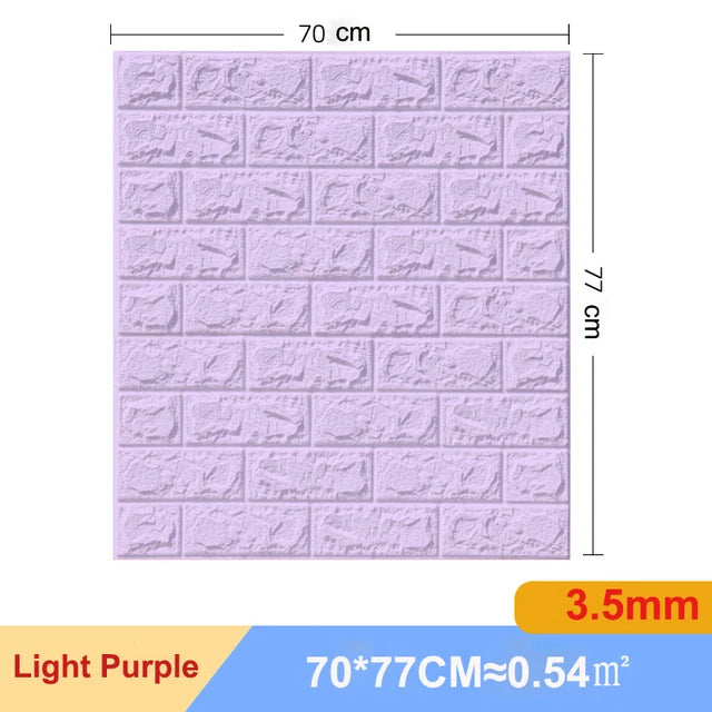 10Pcs Self-Adhesive 3D Wall Sticker DIY Brick Stickers Home Kids Room Kitchen Ceiling Decor No Odor No Pollution Wallpaper 70X77