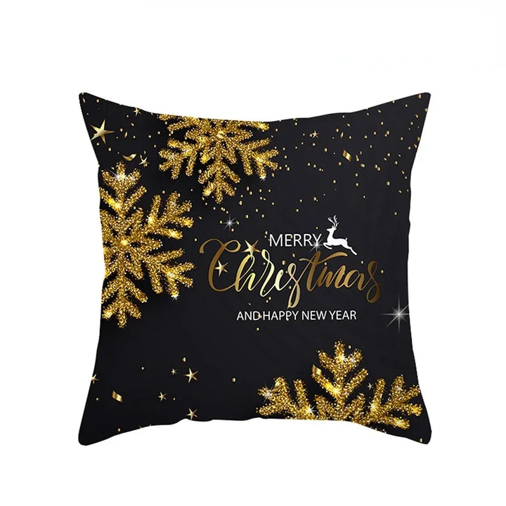 1pcs/set Christmas Black Gold Cushion Cover Merry Christmas Decorations for Home