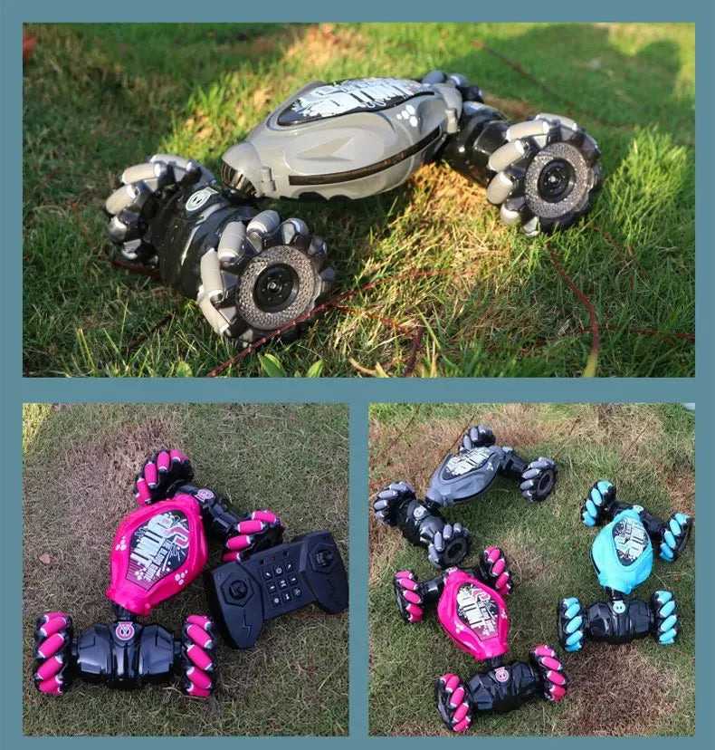 4WD stunt remote control car LED lights watch induction twist music 360° rotation off-road climbing children's toys Holiday gift