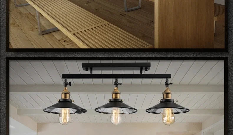 Vintage Industrial Black Iron Adjustable Ceiling Light with Mirror Glass Shade 3XE27 Edison Bulbs for Dining Room Home Decor DIY