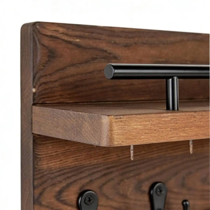 Key Holder for Entrance Wall Mount Wooden Retro Decorative Hanger  Wall Mounted Mail Organizer with Shelf for Coat Mail Entryway