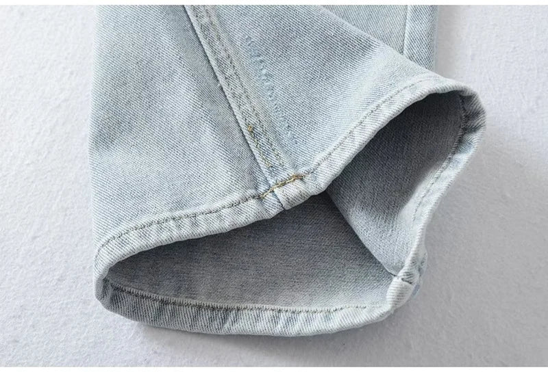 MiuKoMiYa Straight Leg Jeans For Women High Waist Gray Long Wide Denim Pants Vintage Blue Boyfriend Jeans