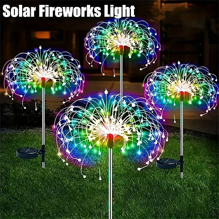 Solar Garden Lights Solar Firework Lights 90 LEDs Outdoor Waterproof for Garden Patio Walkway Pathway
