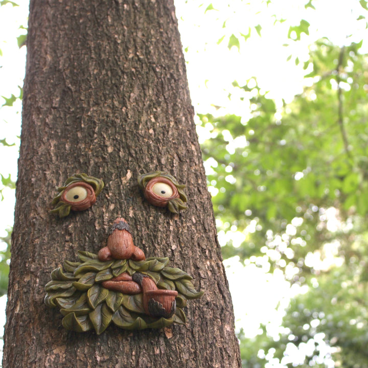 1pc Old Man Tree Hugger Garden Patio Outdoor Tree Sculpture Face Funny Garden Tree Old Fashioned Whimsical Face Decor，Pipe shape