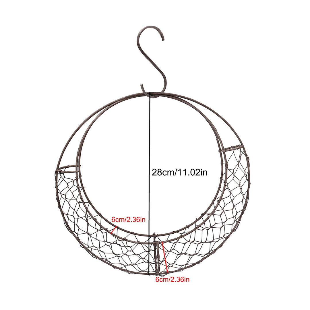 Metal Hanging Basins Crescent-Shaped Metal Hanging Baskets Wire Mesh Wreath Hangers Succulent Hanging Plant Hangers