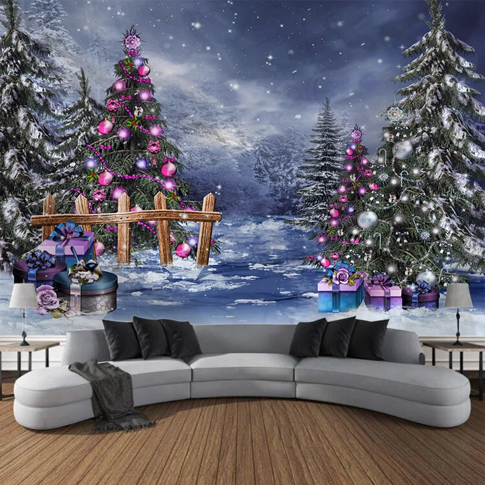 Christmas decoration tapestry, wall hanging, reindeer, Bohemian style, hanging on the wall, room decoration
