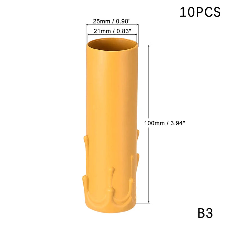 10pcs Candle Light Socket Covers E14 Candle Covers Sleeves Flame Retardant Vintage Style for Hotel Dining Room for Chandelier