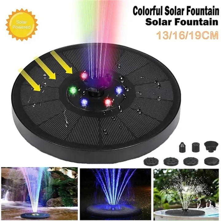 Waterproof Solar Fountain Pump Energy-saving Plants Watering Colorful Bird Bath Solar Fountain Outdoor Garden Pool