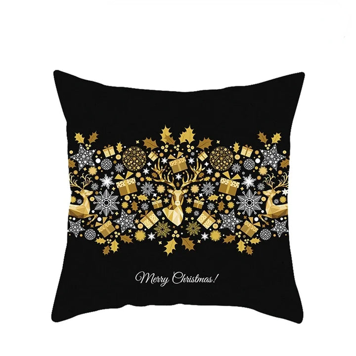 1pcs/set Christmas Black Gold Cushion Cover Merry Christmas Decorations for Home