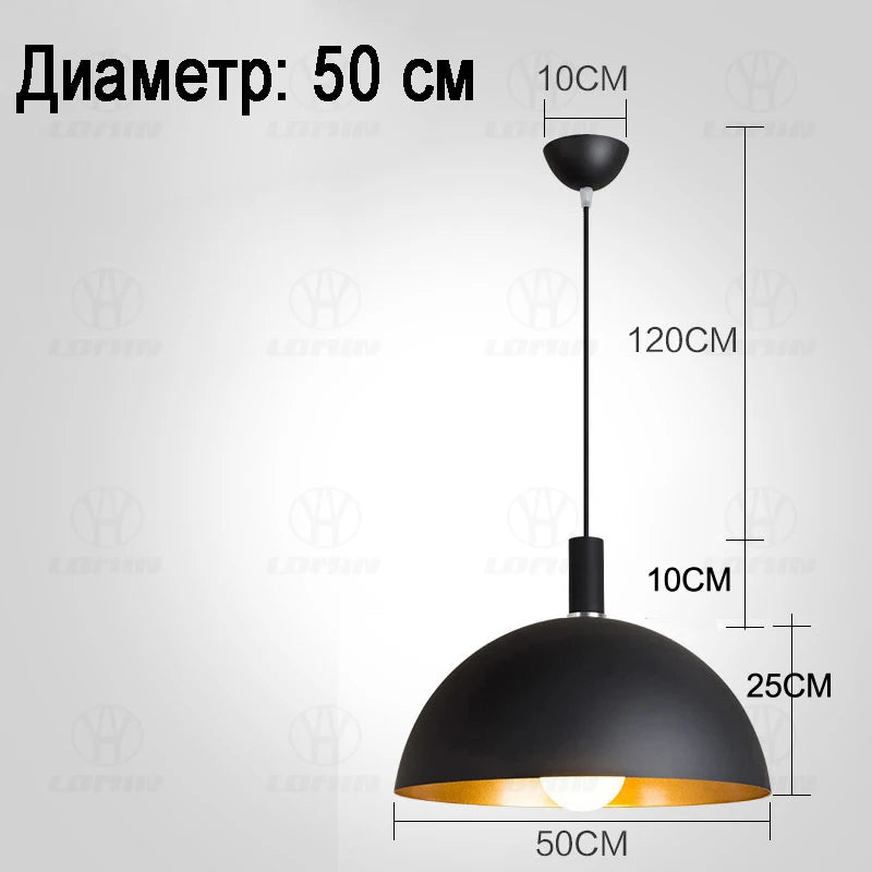 GEW Nordic Retro Industrial Black Ceiling Pendant Lamp E27 Restaurant Dining Table Bar Decorative Pendant Lighting Fixture
