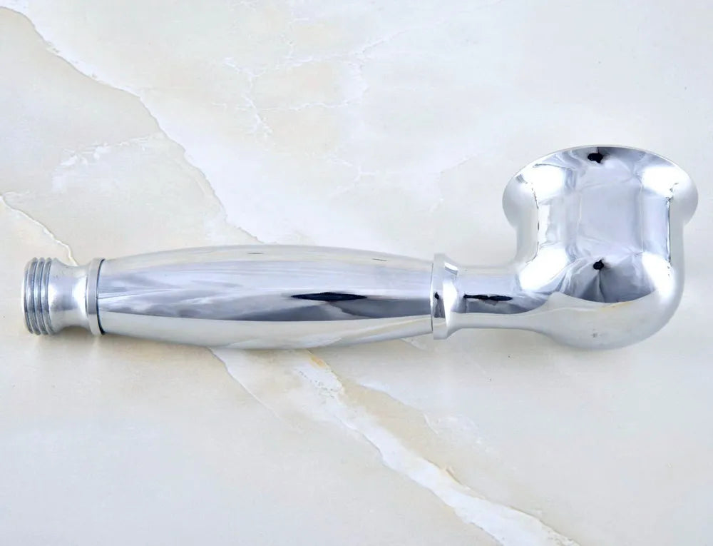 Polished Chrome Brass Bathroom Telephone Shape Hand Spray Handheld Shower head & 1.5m Shower Hose & Wall Bracket Lzh350