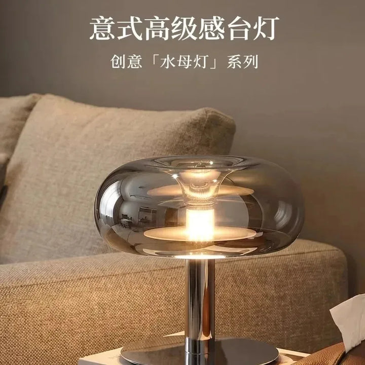 Italian Design Luxury Ambient Desk Lights with Touch Dimming LED Jellyfish Mushroom Glass Table Lamp