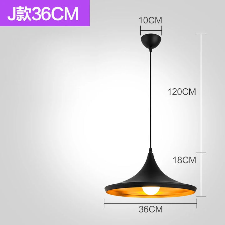 Nordic Retro Industrial Black Ceiling Pendant Lamp E27 for Restaurant Dining Table Bar Decorative Lighting Fixture