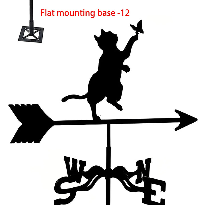 Weather Vane Metal Weathervanes Wind Direction Indicators, Metal Wind Vanes Signs for Roof Mount, Farmhouse Courtyard Decoration