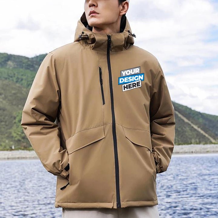 customized logo Spring Autumn Brand Men's Windproof Zipper Jacket Casual High Quality Hooded Baseball Jacket Outdoor C2366