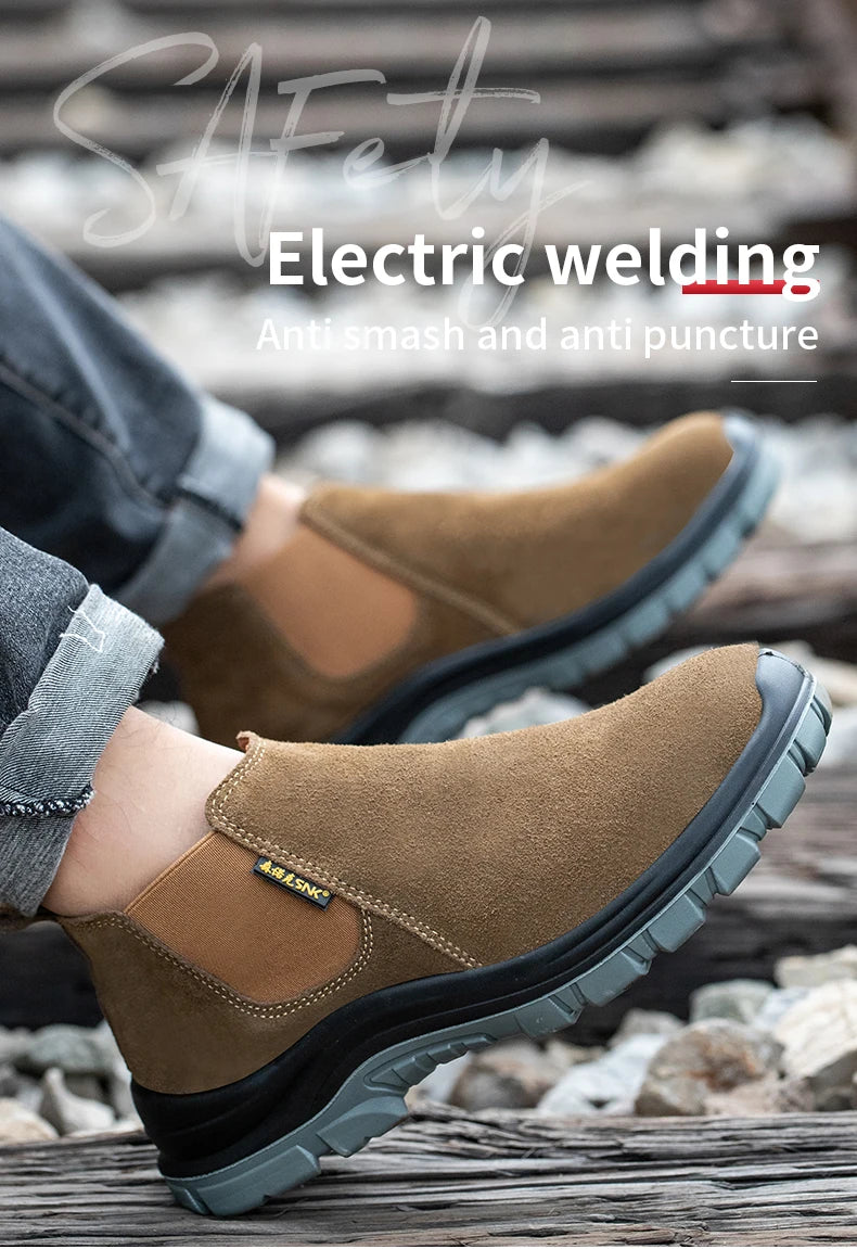 Safety Shoes Men Work Shoes Lightweight Soft Steel Toes Sneakers Industrial Protection for the Feet