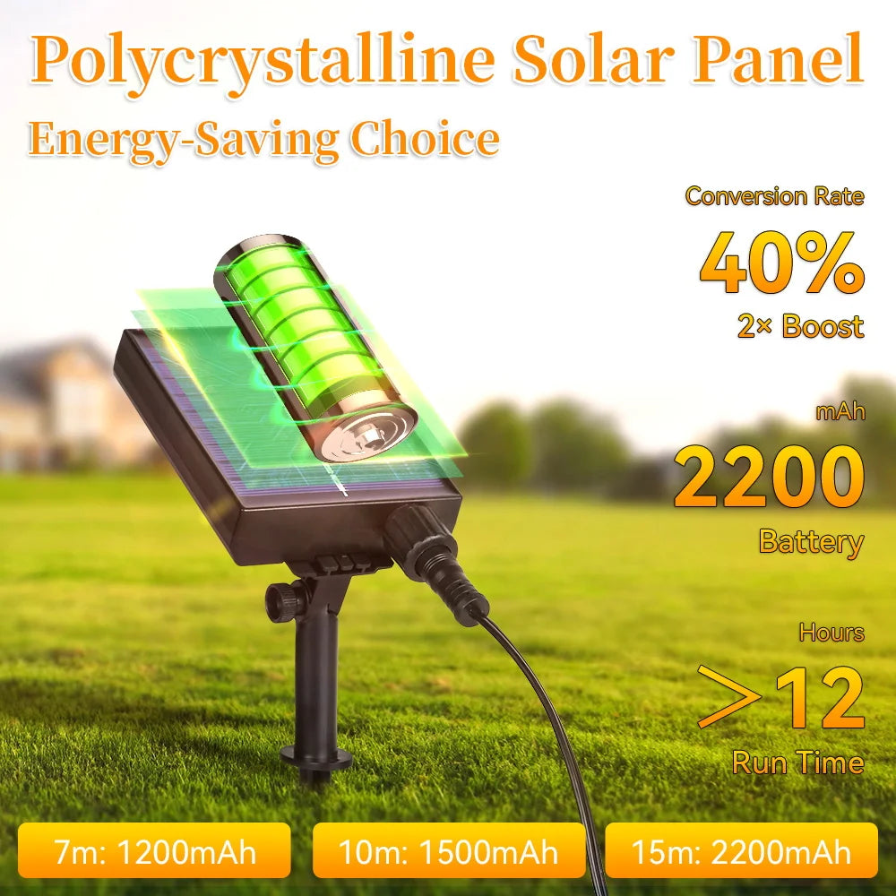 Outdoor Solar Light String Balcony With Warm Light Bulb Remote Control 7/10/15 Meters Multiple Specifications Garden Lamp String