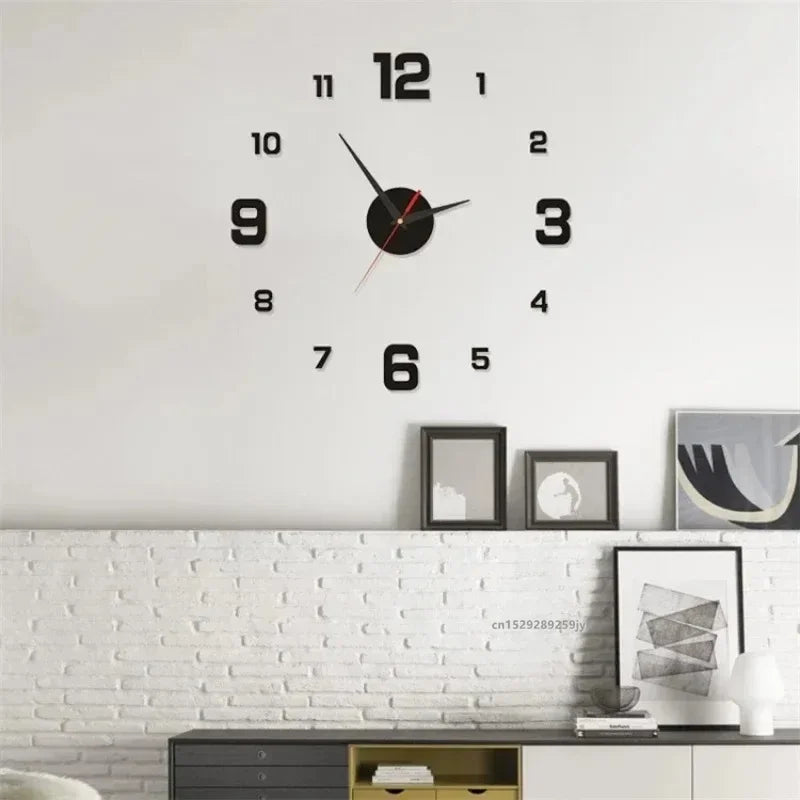 2024 Modern Design Wall Clock 3D DIY Quartz Clocks Fashion Watches Acrylic Mirror Stickers Living Room Home Decor