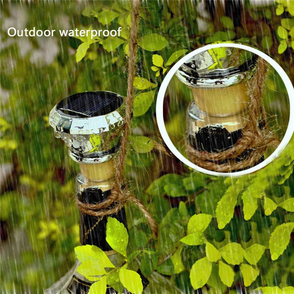 Updated Solar Wine Bottle Lights 2M 20 LED Copper Wire Fairy Garland String Lights 4/8/10 Pack