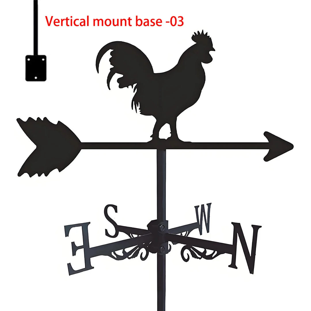 Weather Vane Metal Weathervanes Wind Direction Indicators, Metal Wind Vanes Signs for Roof Mount, Farmhouse Courtyard Decoration