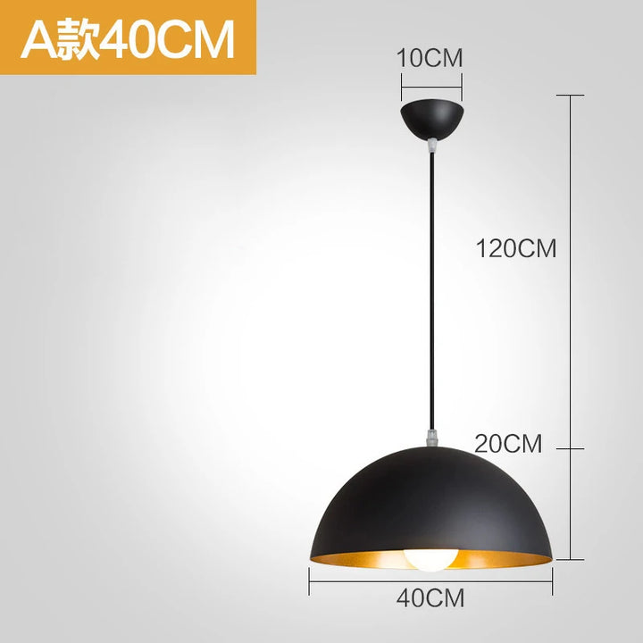 Nordic Retro Industrial Black Ceiling Pendant Lamp E27 for Restaurant Dining Table Bar Decorative Lighting Fixture