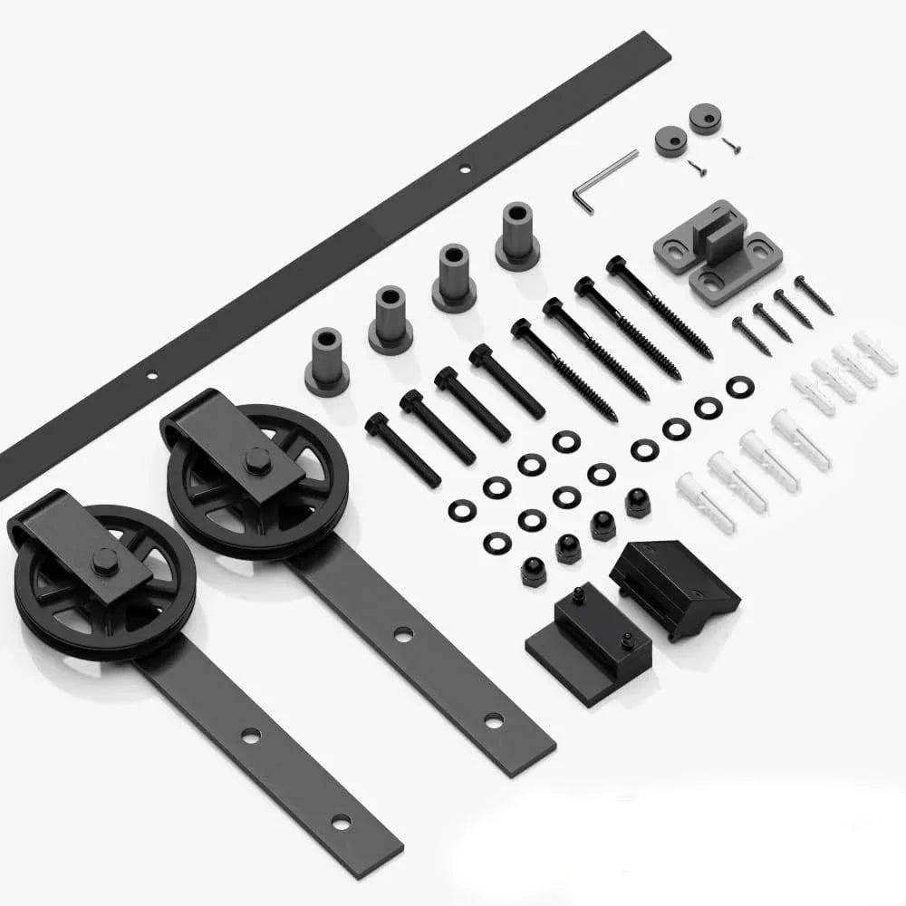 Sliding Barn Door Hardware Hanger Tracks Set, Kitchen Track Kit, Track System, Carbon Steel