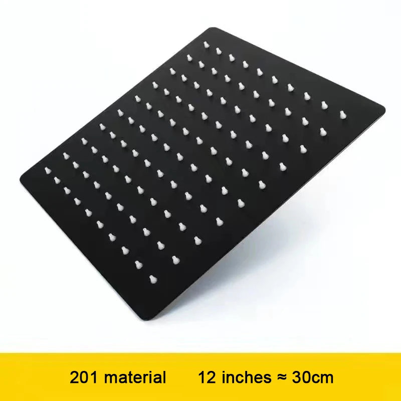 4/6/8/10/12 Inch Pressurized Rain Shower Head Stainless Steel Square Round Rain Shower Head Large Water Outlet Shower Head