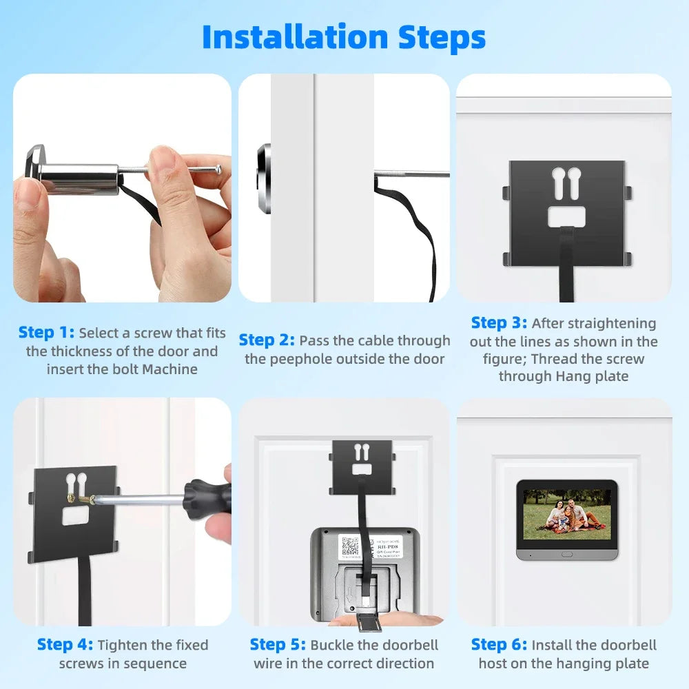 Tuya Smart 3MP 140° Wide View Angle Mini Digital Peephole Eye Viewer WiFi IR PIR Detection Doorbell Door Camera Alexa Google