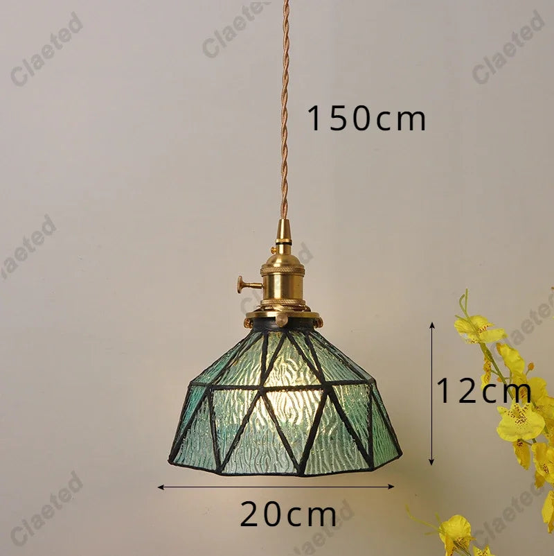 IWHD Modern Copper Glass LED Pendant Lamp Switch Living Room Bedroom Green Amber White Nordic Hanging Lights
