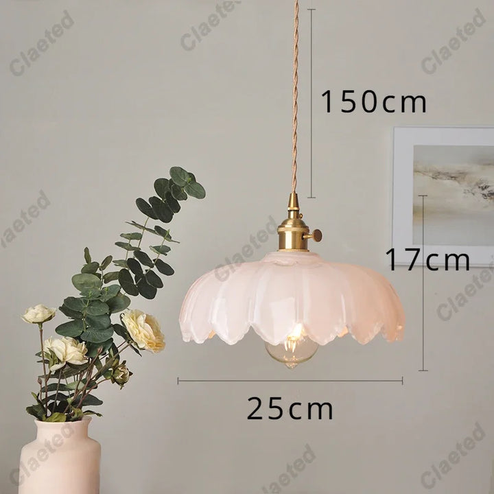 IWHD Modern Copper Glass LED Pendant Lamp Switch Living Room Bedroom Green Amber White Nordic Hanging Lights