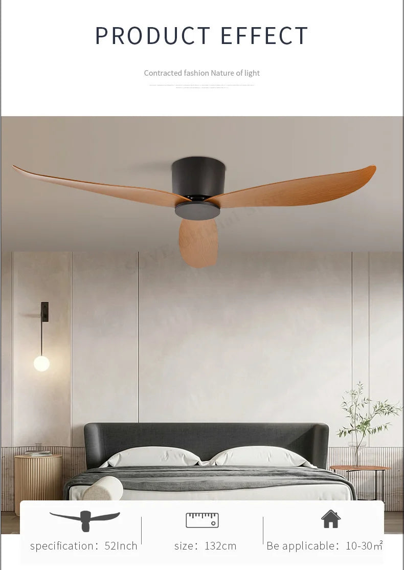 SOVE Low Floor Modern Ceiling Fans Without Light DC 30W Ceiling Fan With Remote Control Home Simple Ceiling Fan No Lights 220V