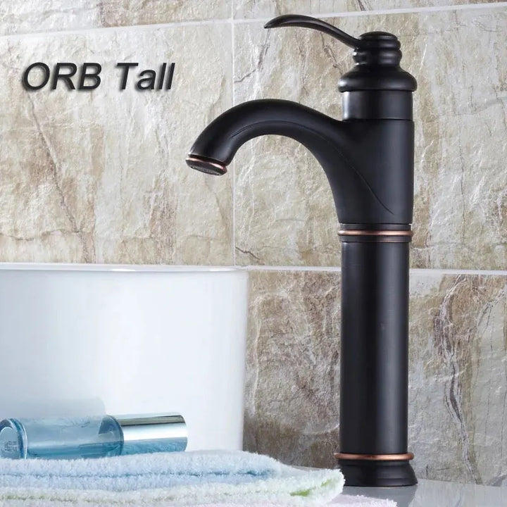 Single Hole Single Handle Retro Style Vessel Sink Faucet Antique Brass Deck Mounted Bathroom Basin Sink Mixer Taps GZ7203