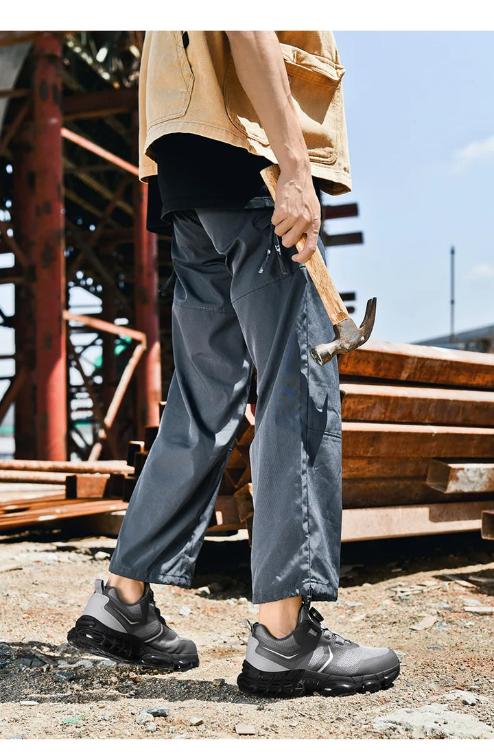 Trendy Steel Toe Shoes Men's Women's Extra Large Size Labor Protection Shoes Anti-impact Lightweight Thick Bottom