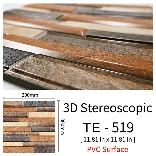 10/20PCS Imitation Brick Tile cobblestone Wall Stickers Water and Oil Proof for Kitchen Restaurant Tea room Relaxation area etc.