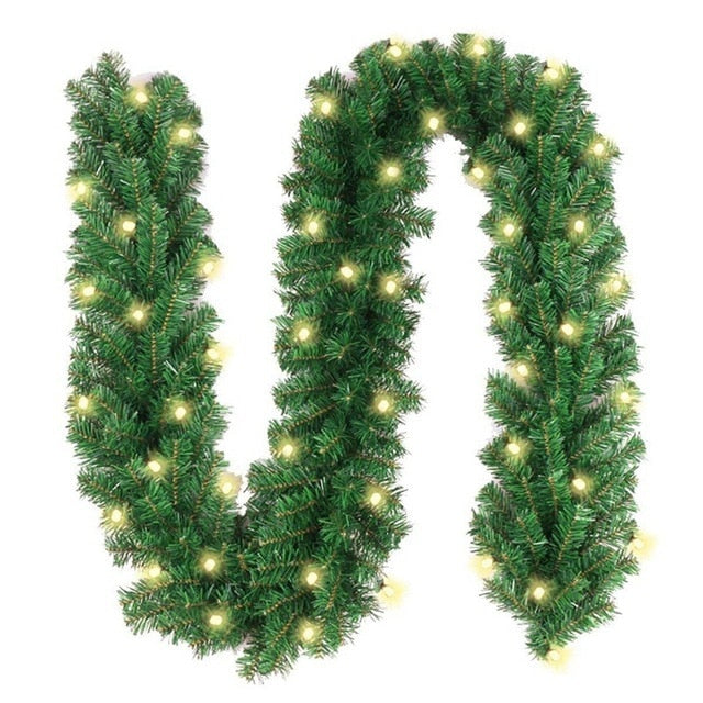 2.7M Luxury Christmas Decorations Garland Decoration Rattan with Lights