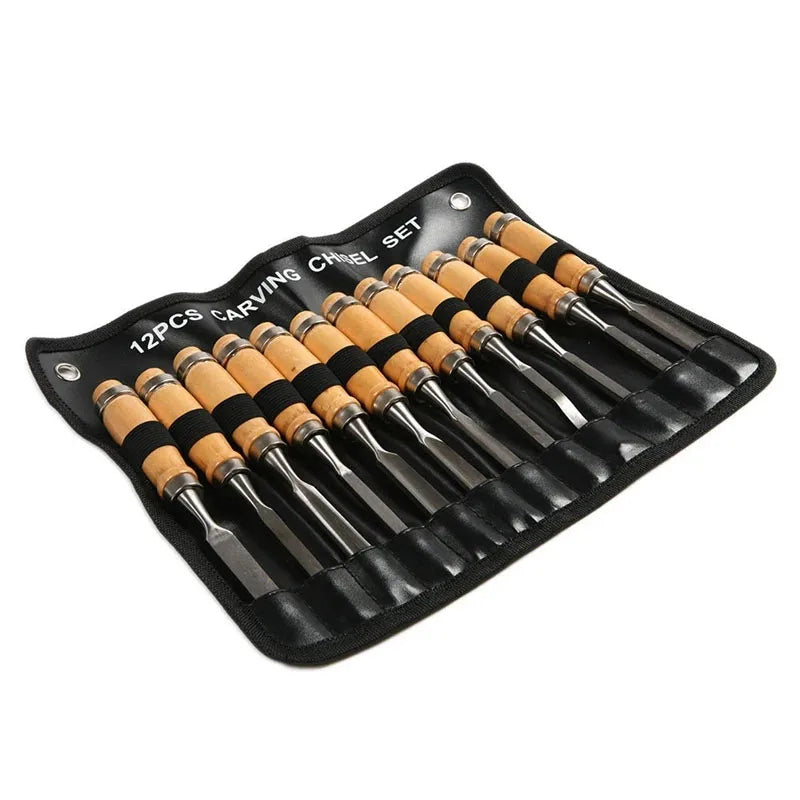 12 Piece Carving Knife Woodworking Carving Chisel Carving Knife Set Hand Carved Flat Chisel Woodworking Carving Knife Set