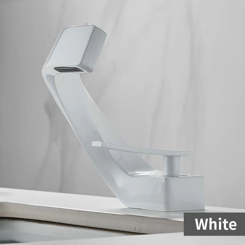 Bathroom Deck Mounted Basin Sink Tap Single Hole Water Tap Hot and Cold Mixer faucet