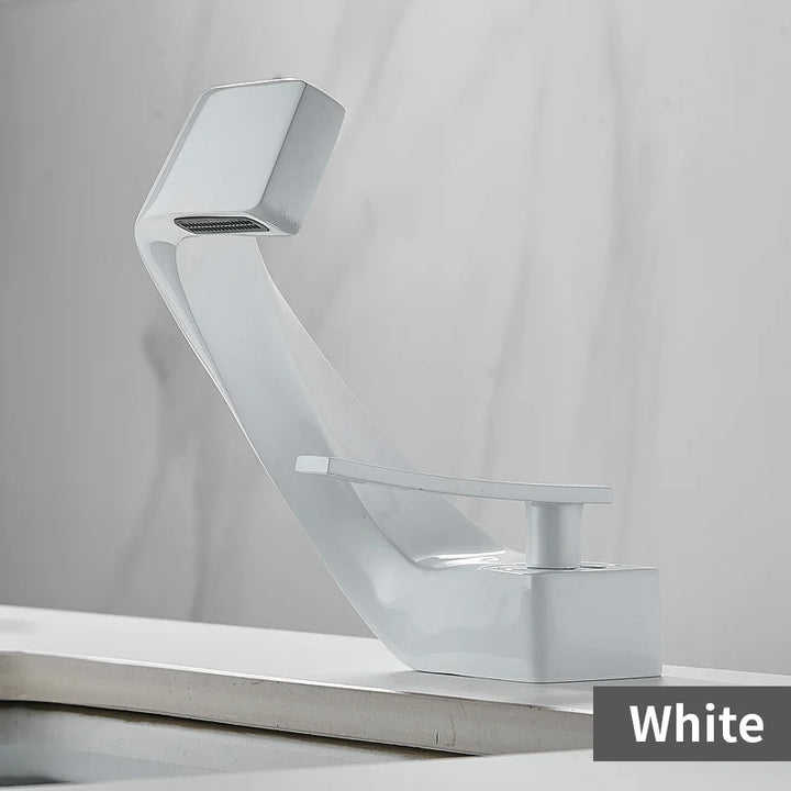 Bathroom Deck Mounted Basin Sink Tap Single Hole Water Tap Hot and Cold Mixer faucet