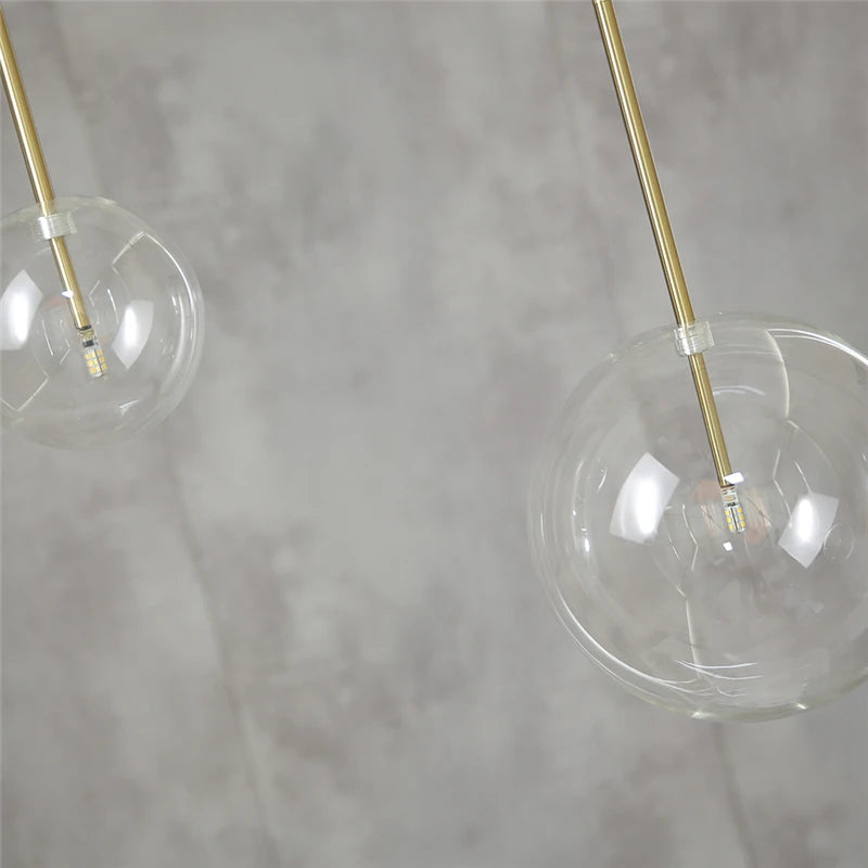 Nordic Clear Glass Pendant Lights Globe Chrome Glass Ball Pendant Lamp Dining Room Kitchen Hanging Lamp decor lighting fixtures