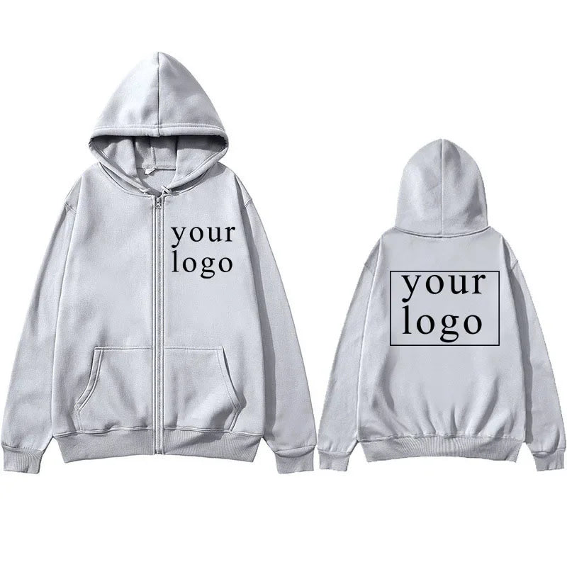 Your Own Design Brand Logo/Picture Personalized Custom Anywhere Men Women DIY Zipper cardigan hoodie