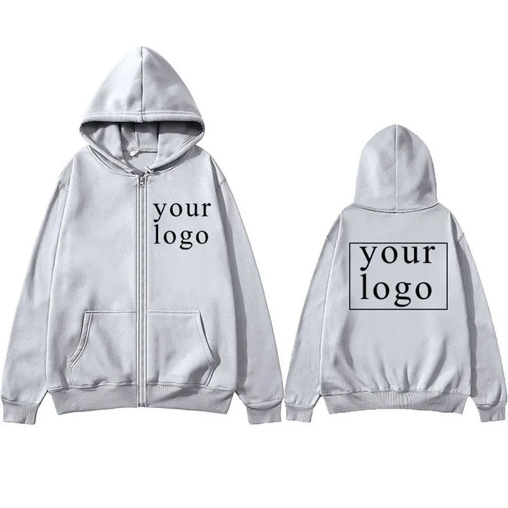 Your Own Design Brand Logo/Picture Personalized Custom Anywhere Men Women DIY Zipper cardigan hoodie